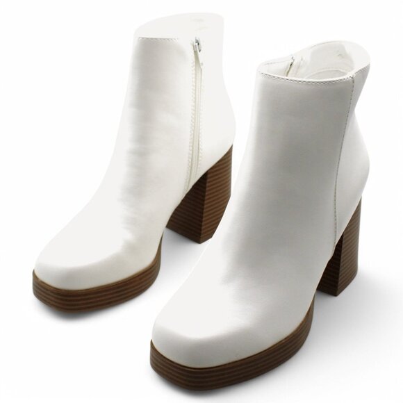 Sugar Womens Faux Leather Embossed Ankle Boots - Picture 4 of 8